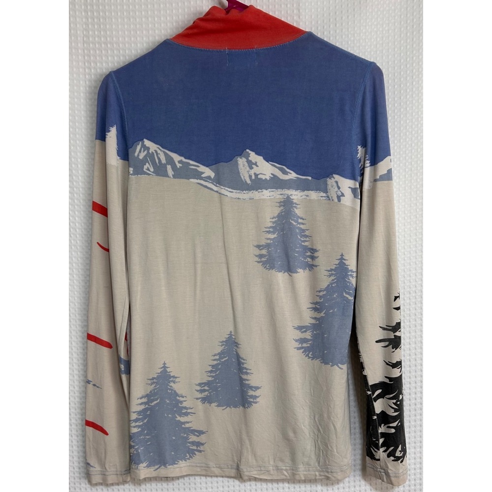 Neve Women's size Small Silk Merino Wool Base Layer Top Retro Skier Apres Ski a1 - Picture 2 of 9